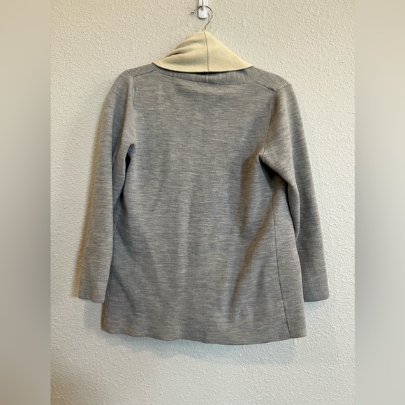 Babaton by Aritzia Grey Wool Blend Shawl Collar Open Cardigan Size Medium - Picture 2 of 3